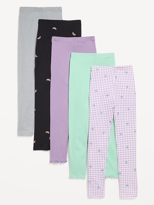 Image number 2 showing, Full-Length Leggings Variety 5-Pack for Girls