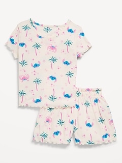 Disney© Ribbed Stitch Pajama T-Shirt and Shorts Set for Girls