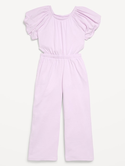 Image number 1 showing, Fit and Flare Side-Cutout Jumpsuit for Girls