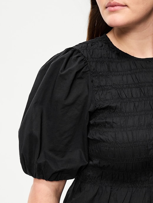 Image number 3 showing, Puff Sleeve Peplum Smocked Top