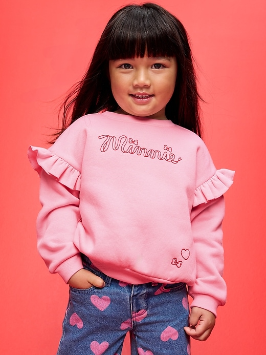 Image number 1 showing, Old Navy x Disney Minnie Mouse Embroidered Ruffle-Sleeve Sweatshirt for Toddler Girls