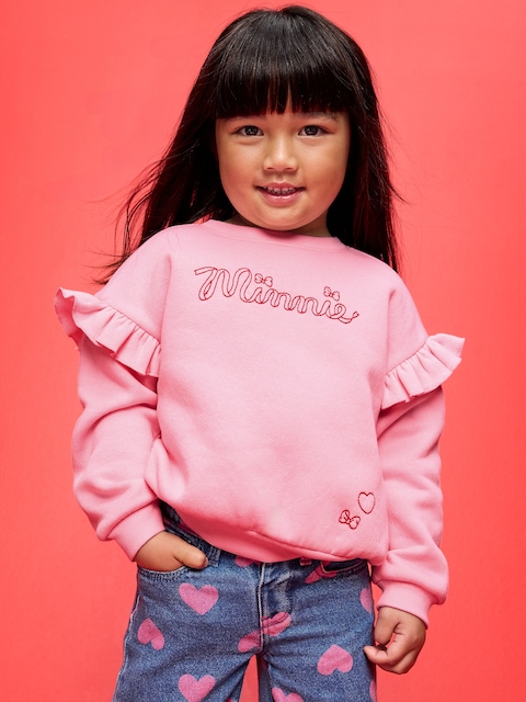 Old Navy x Disney Minnie Mouse Embroidered Ruffle-Sleeve Sweatshirt for Toddler Girls
