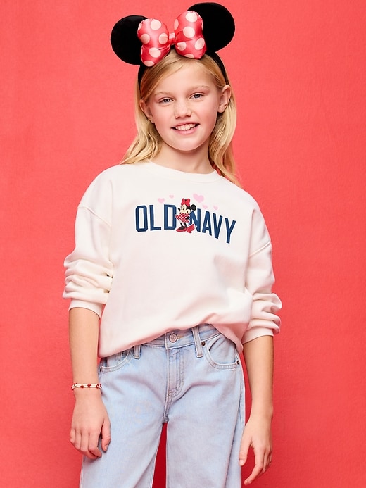 Image number 1 showing, Old Navy x Disney Oversized Minnie Logo-Graphic Tunic Sweatshirt for Girls