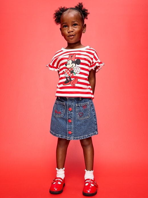 Image number 1 showing, Old Navy x Disney Minnie Mouse Jean Skirt for Toddler Girls