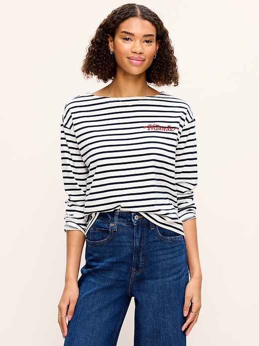 Image number 1 showing, Old Navy x Disney Minnie Mouse Long-Sleeve Mariner T-Shirt for Women