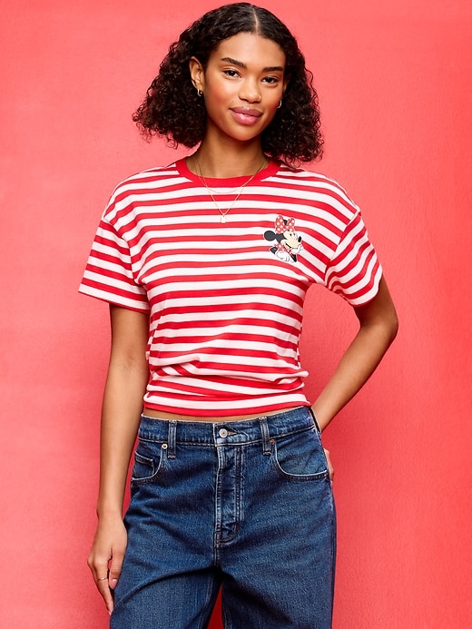 Image number 1 showing, Old Navy x Disney Minnie Mouse Vintage Crew-Neck Striped T-Shirt for Women