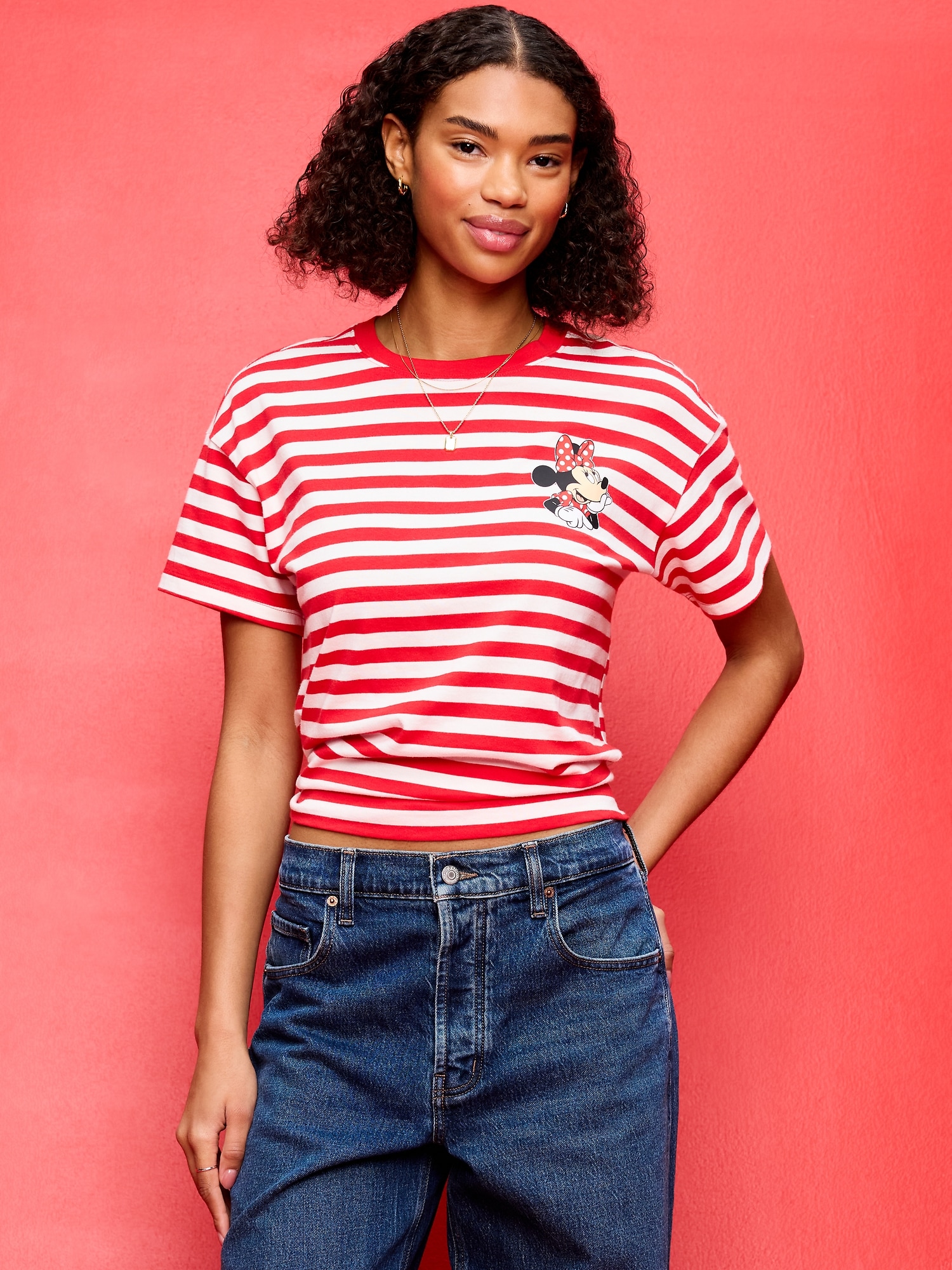 Old Navy x Disney Minnie Mouse Vintage Crew-Neck Striped T-Shirt for Women