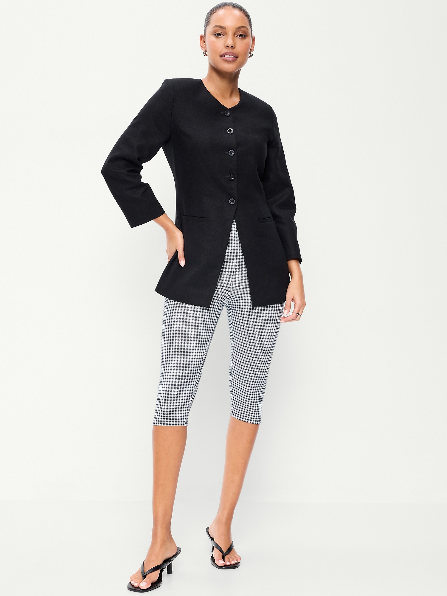 High-Waisted Fashion Layering Capri Legging