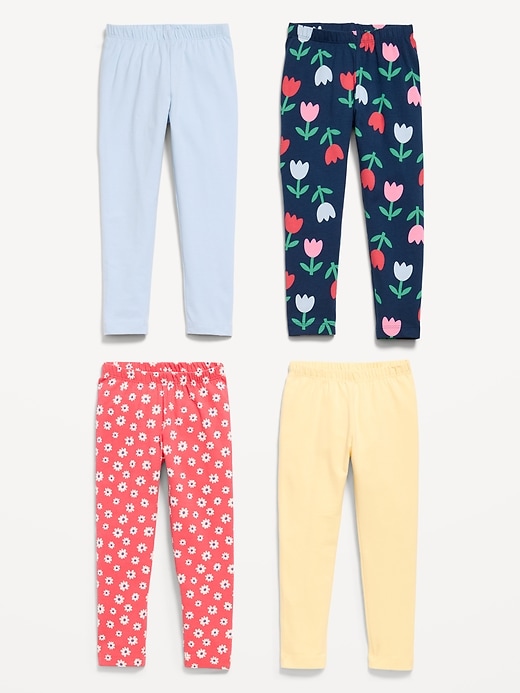 Image number 2 showing, 4-Pack Full-Length Jersey Leggings for Toddler Girls