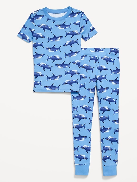 Image number 1 showing, Gender-Neutral Snug-Fit Graphic Pajama Set for Kids