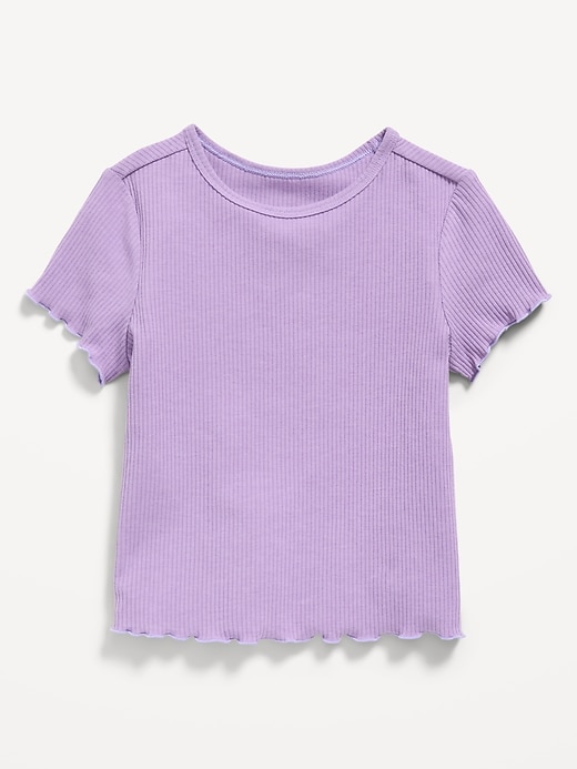 Image number 1 showing, Short-Sleeve Lettuce-Edge T-Shirt for Toddler Girls