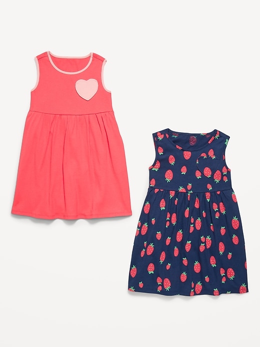 Image number 2 showing, Sleeveless Heart-Pocket Dress 2-Pack for Toddler Girls