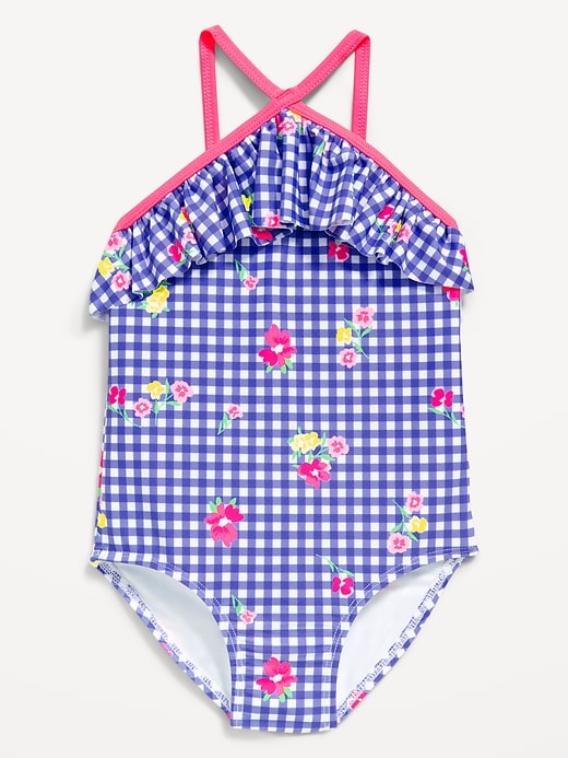 Image number 1 showing, Ruffled One-Piece Swimsuit for Toddler Girls