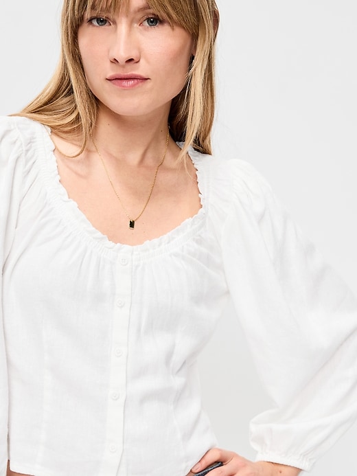 Image number 4 showing, Long-Sleeve Button-Down Top