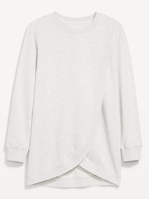 Image number 1 showing, Maternity Fleece Crossover Nursing Tunic Sweatshirt