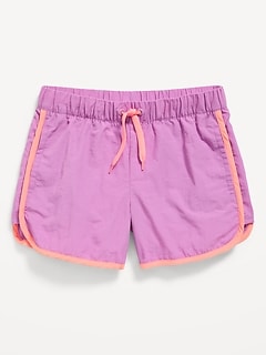 Dolphin-Hem Swim Shorts for Girls