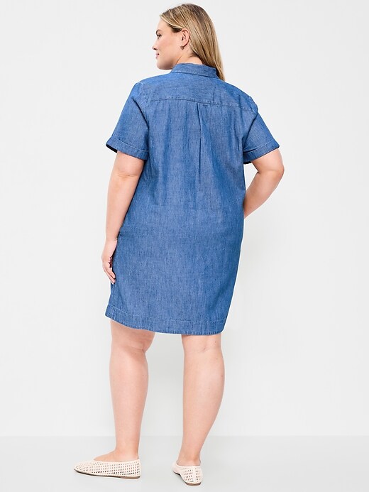 Image number 10 showing, Short-Sleeve Mini Shirt Dress