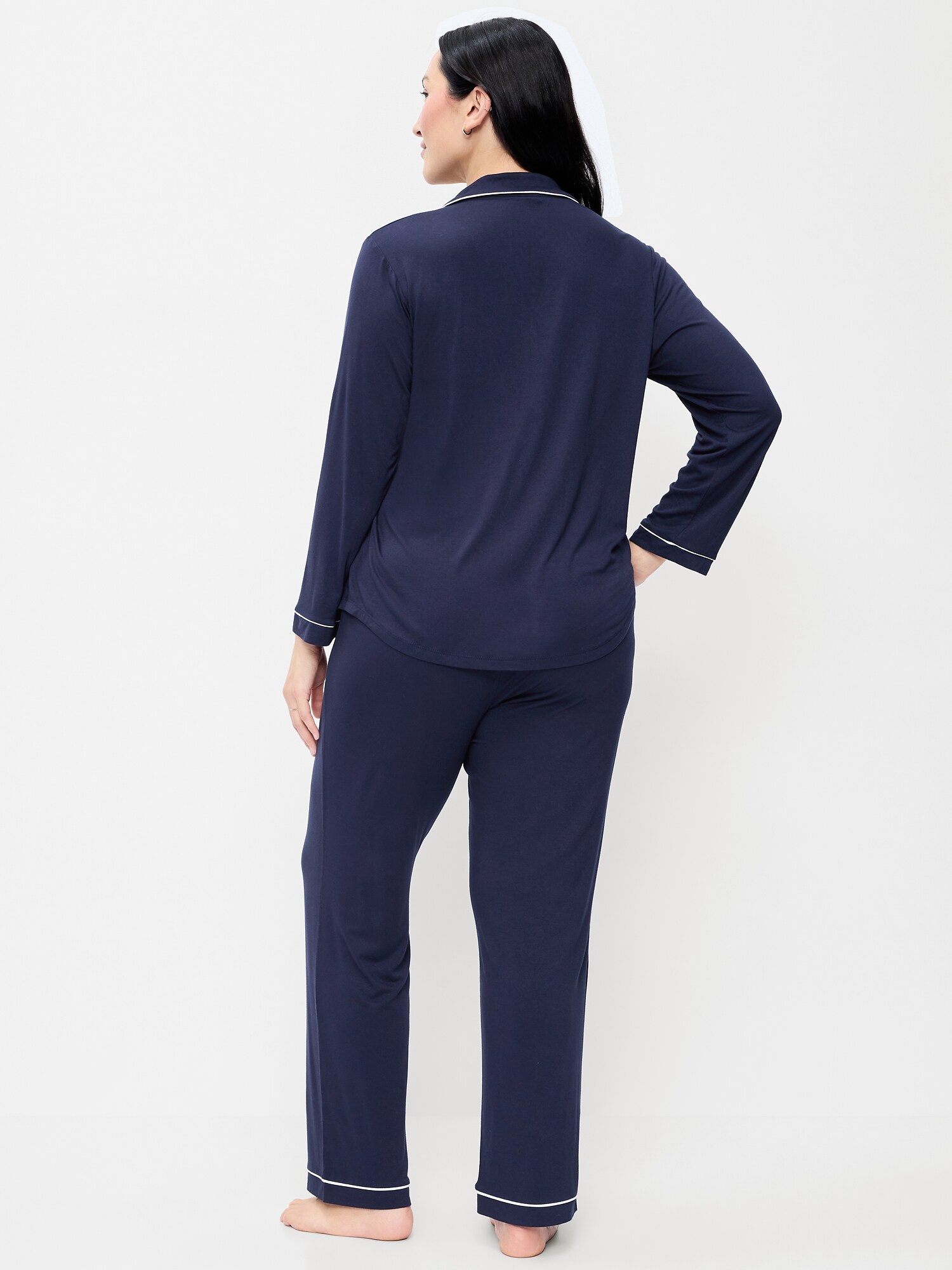 Женские брюки Old Navy Sunday Sleep Knit Jersey Pant Set, цвет: Arctic Depth — фото 6