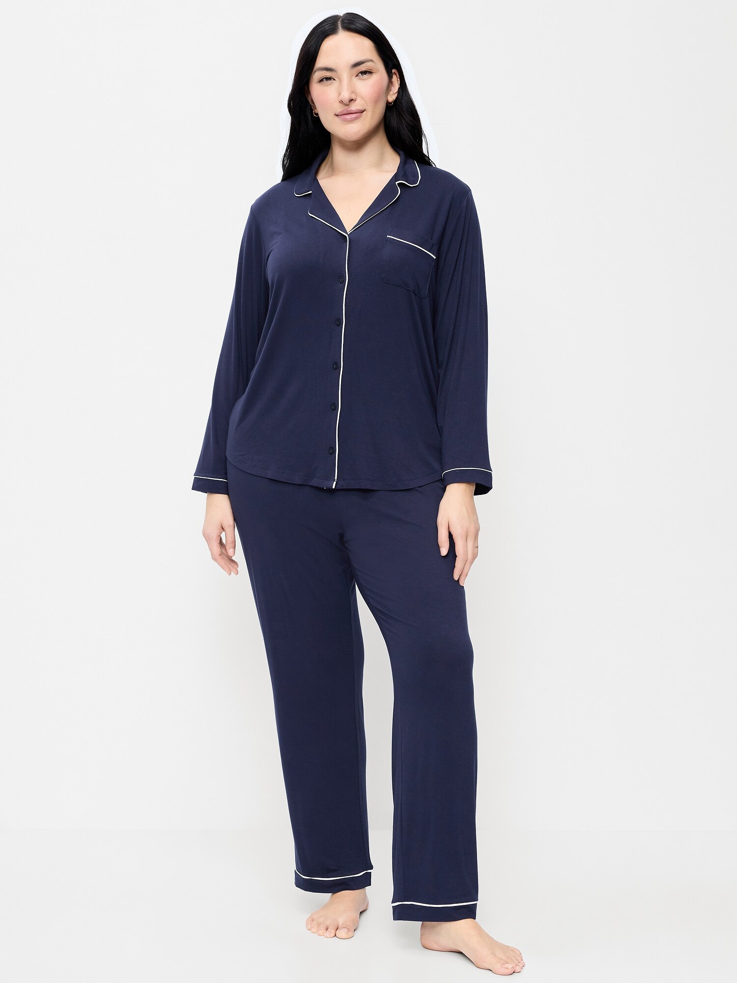 Женские брюки Old Navy Sunday Sleep Knit Jersey Pant Set, цвет: Arctic Depth — фото 5
