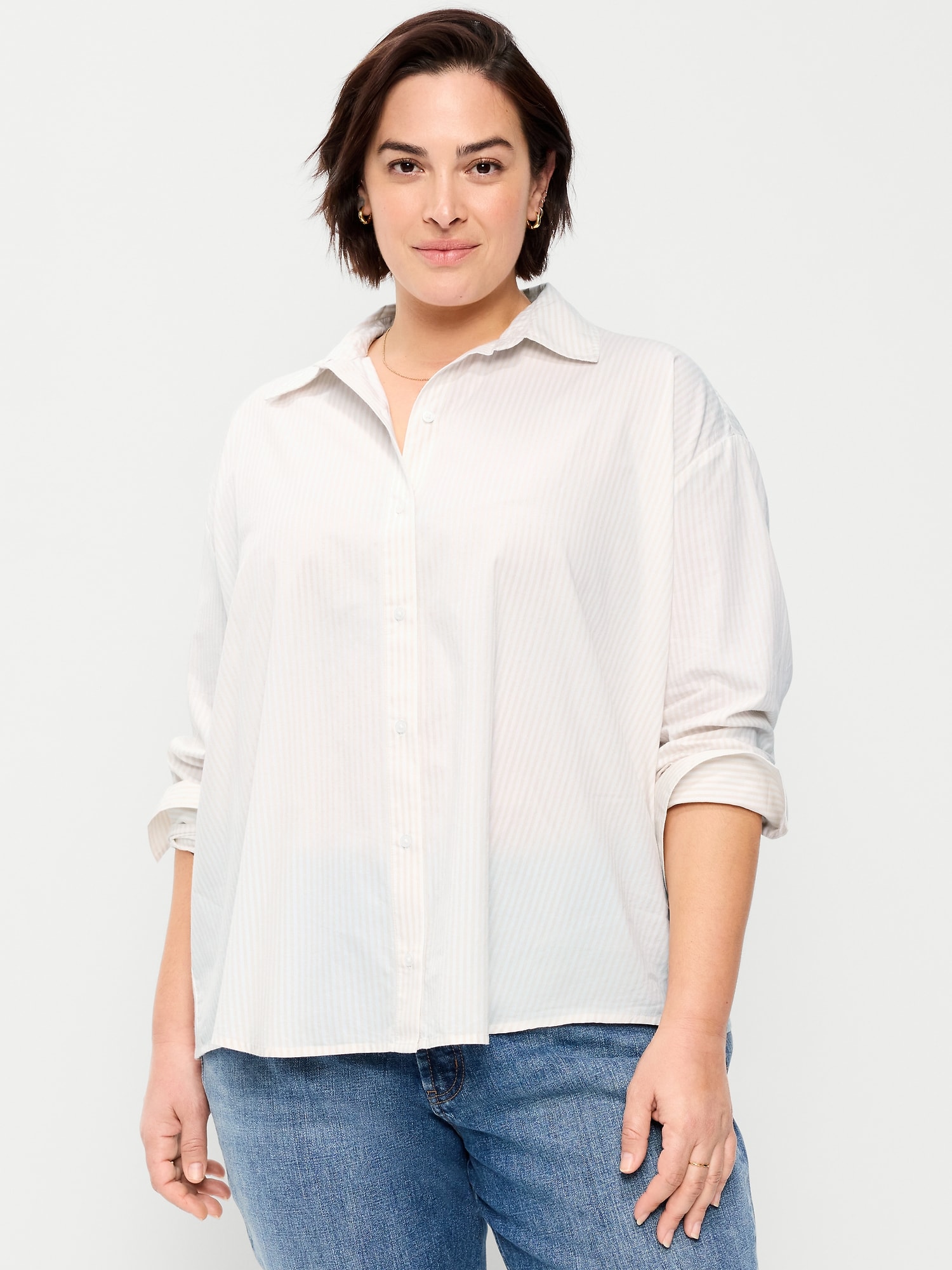 Tie-Back Button-Down Shirt