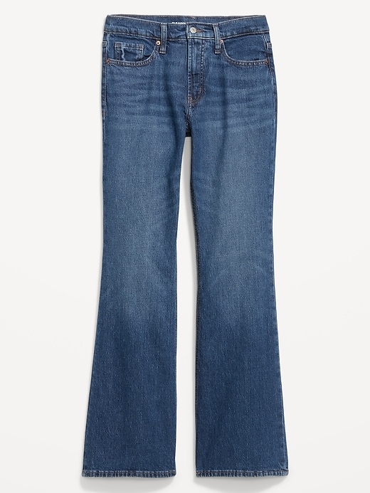 Image number 1 showing, Mid-Rise Loose Boot-Cut Jeans