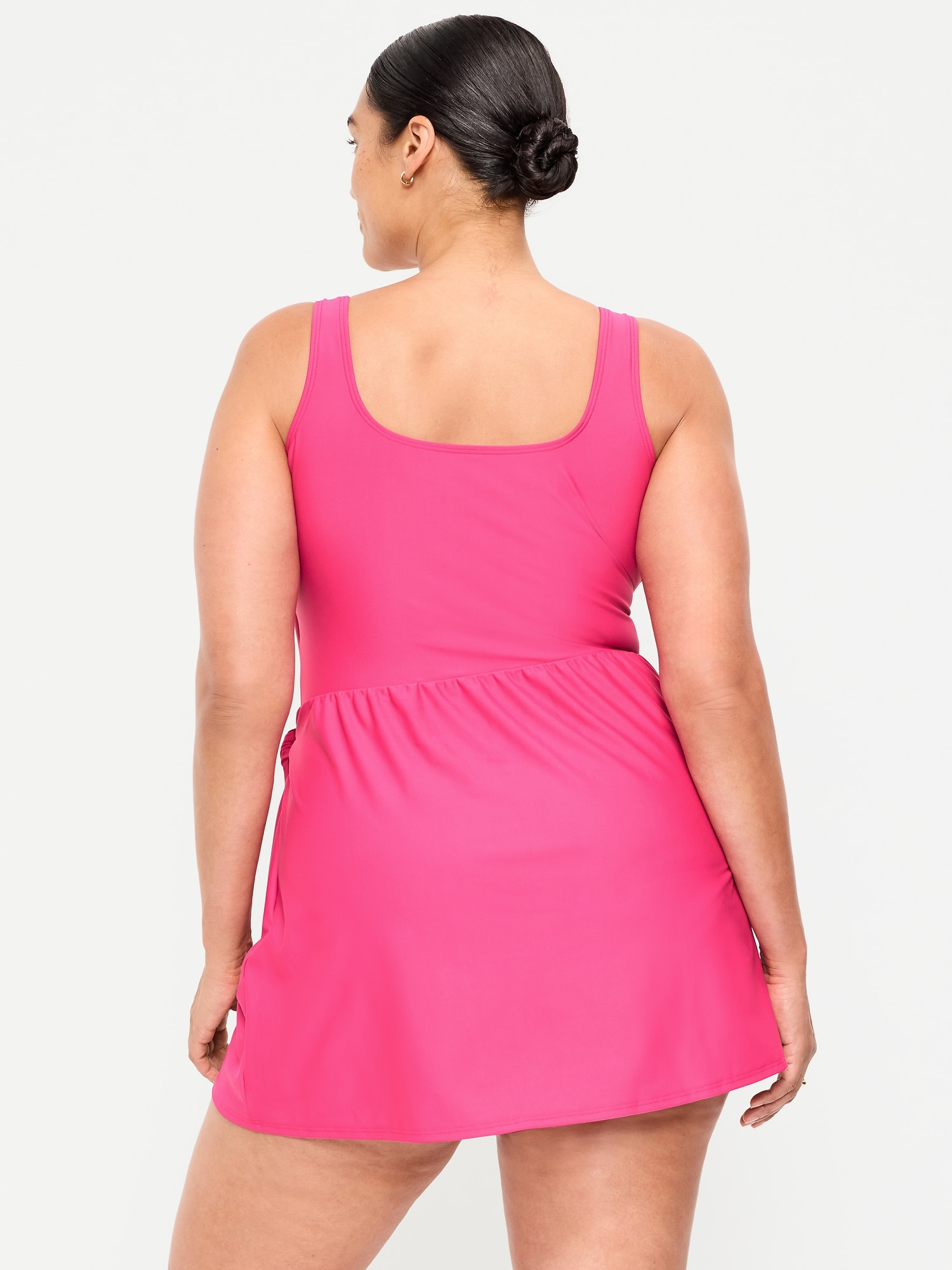 Matte Side-Tie Swim Dress