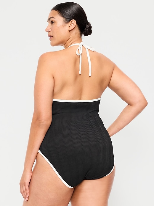 Image number 6 showing, V-Neck Halter Swimsuit