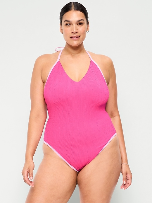 Image number 7 showing, V-Neck Halter Swimsuit