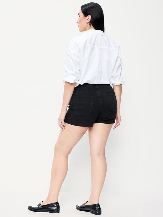 Image number 6 showing, High-Waisted Wow Baggy Jean Shorts -- 5-inch inseam