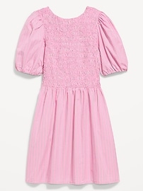 Image number 1 showing, Smocked Puff-Sleeve Flare Mini Dress