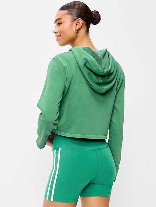 Image number 2 showing, Shrunken Cropped Zip Hoodie Sweatshirt