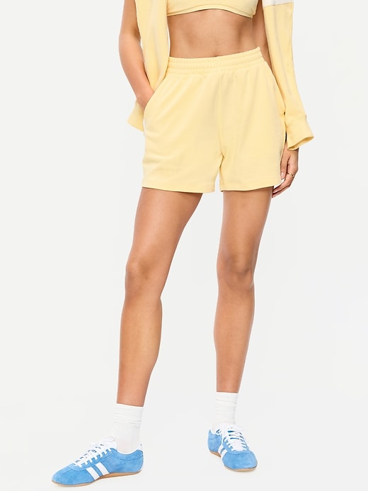 Image number 2 showing, High-Waisted Pull-On Shorts -- 5-inch inseam