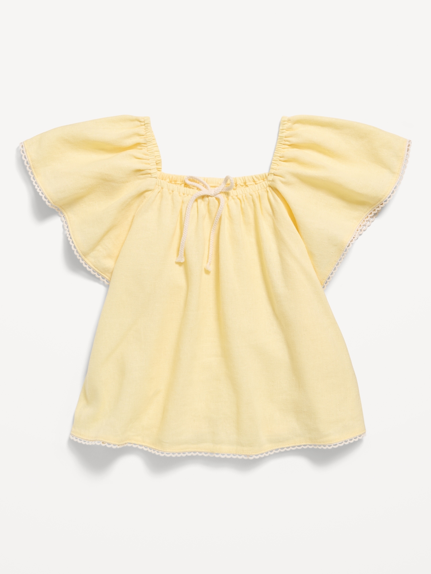Short-Sleeve Linen-Blend Top for Toddler Girls