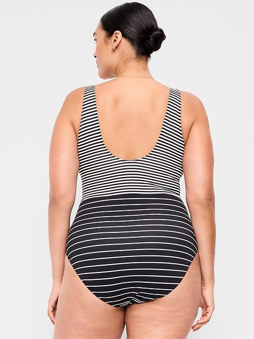 Image number 8 showing, Textured One-Piece Cut-Out Swimsuit