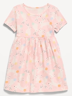 Printed Short-Sleeve Dress for Toddler Girls