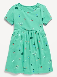 Printed Short-Sleeve Dress for Toddler Girls