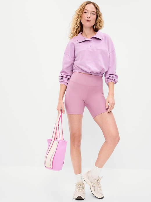 Image number 3 showing, Button-Up Funnel-Neck Sweatshirt