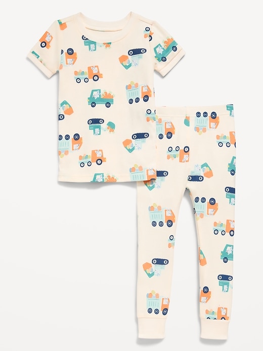 Image number 1 showing, Printed Unisex Snug-Fit Pajama Set for Toddler & Baby