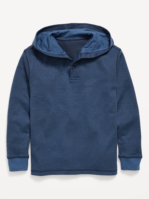 Image number 1 showing, Cozy Hooded Henley Sweater for Boys