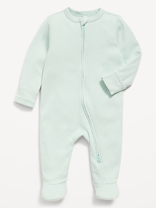 Image number 1 showing, Ribbed 2-Way-Zip Sleep & Play Footed One-Piece for Baby