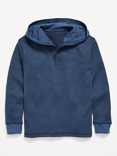 Cozy Hooded Henley Sweater for Boys