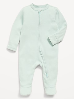 Ribbed 2-Way-Zip Sleep & Play Footed One-Piece for Baby