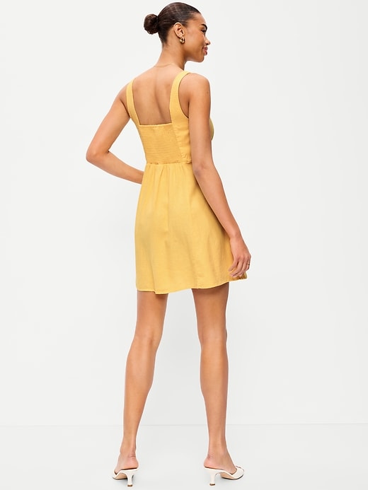 Image number 2 showing, Fit & Flare Linen Mini Dress