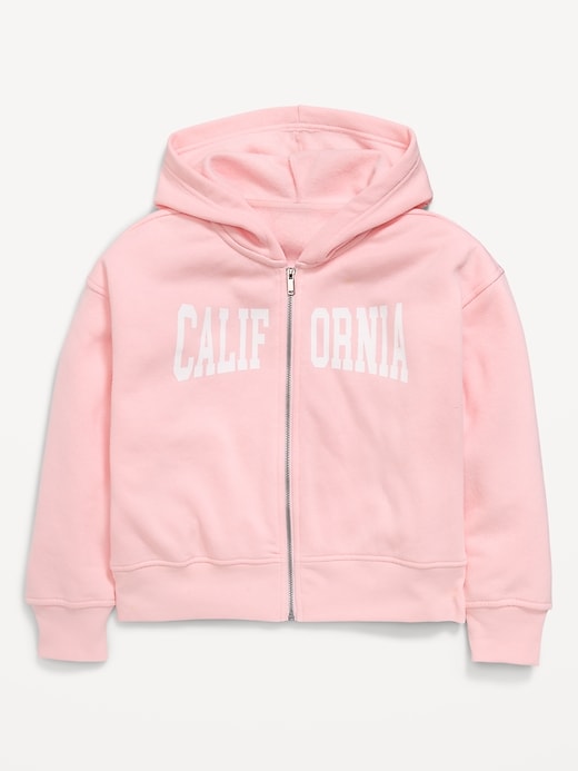 Image number 1 showing, Favorite Fleece Graphic Zip-Front Hoodie for Girls