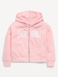 Image number 1 showing, Favorite Fleece Graphic Zip-Front Hoodie for Girls