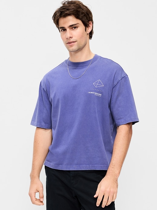 Image number 1 showing, Heavyweight Graphic Cropped T-Shirt