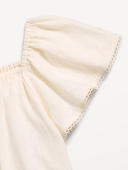 Image number 3 showing, Short-Sleeve Linen-Blend Top for Toddler Girls