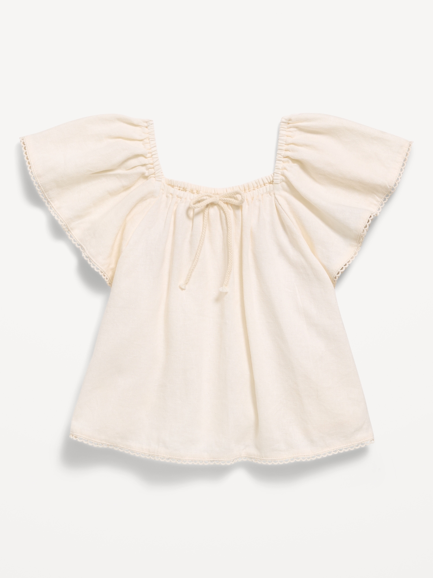 Short-Sleeve Linen-Blend Top for Toddler Girls