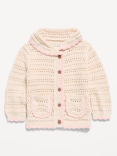 Crochet-Knit Cardigan Sweater for Baby