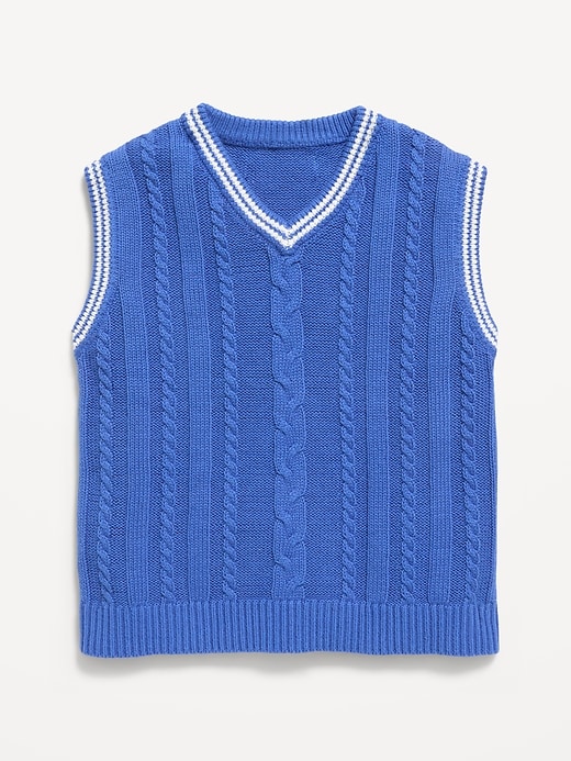 Image number 1 showing, Oversized Cable-Knit Sweater Vest for Toddler Boys